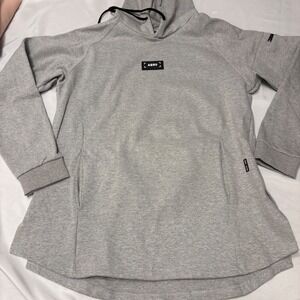 ASRU Mens Grey Hoodie Technical Sportswear Logo Size L